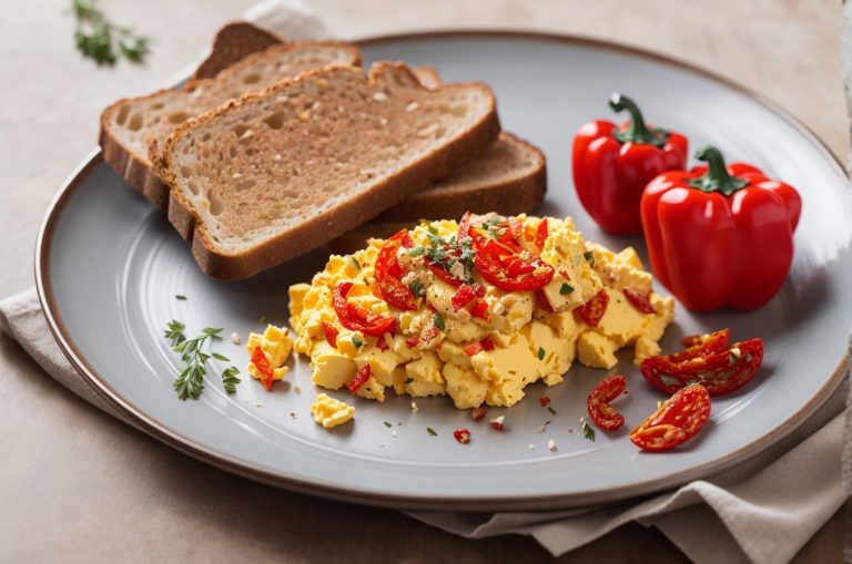 Jajecznica z suszonymi pomidorami czyli wytrawne śniadanie diabetyka